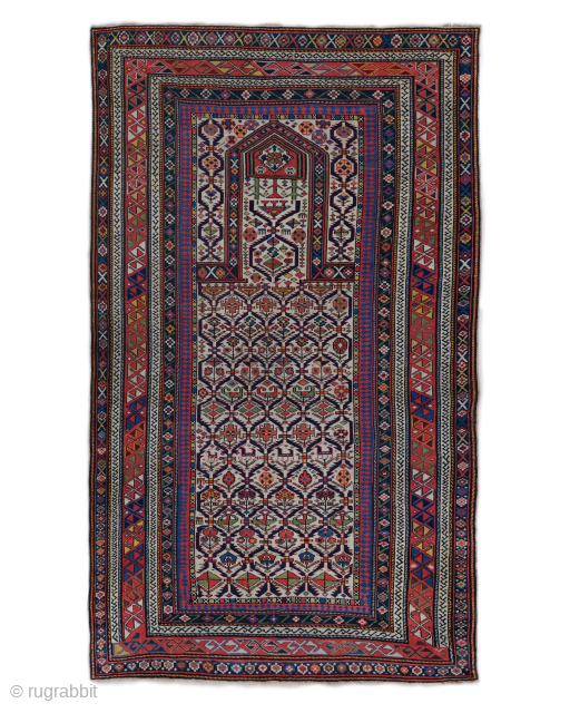 Period: Mid 19th Century
Origin: Shirvan, Caucasus
Dimensions: 103 x 166 cm

This mid 19th century Shirvan prayer rug is a superlative example of the sophisticated geometric artistry from the Caucasus. Shirvan weavings from this  ...