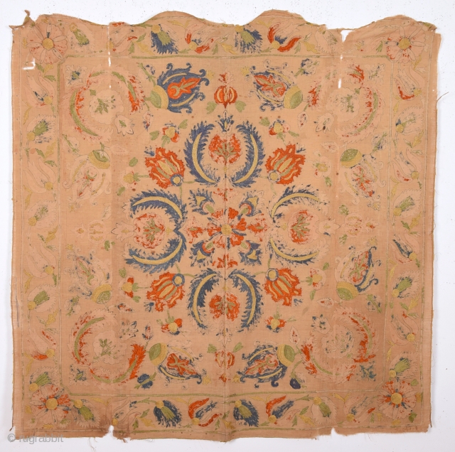 Early 18th May Late 17th Century Ottoman Textile Size 127 x 127 Cm                    