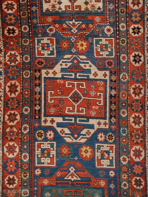 19th century an unusual caucasian rug ıts generally in good condition and nice colors size 110 x 290 cm              