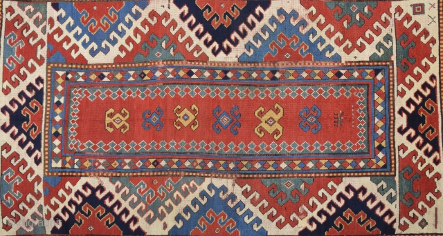 1870s Caucasian Borcalo Rug Size 140 x 240 cm                        