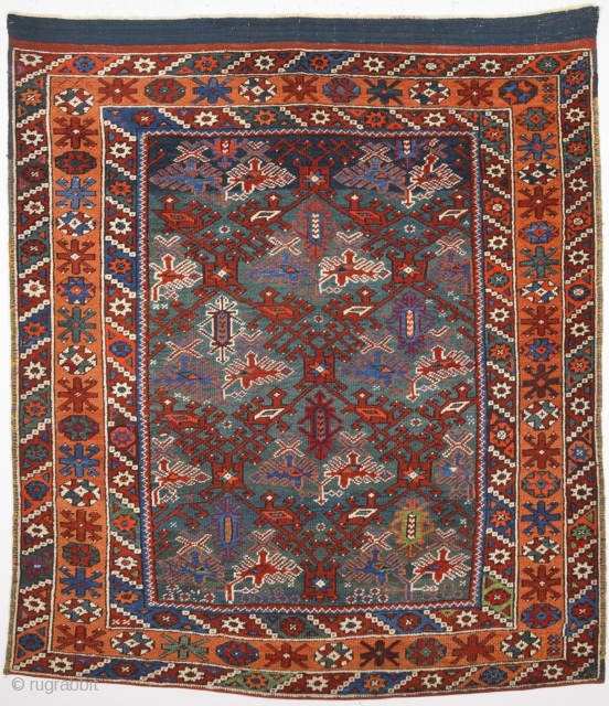 19th Century Bergama Rug Size 120 x 145 cm.It's in perfect condition and untocuhed one.                  