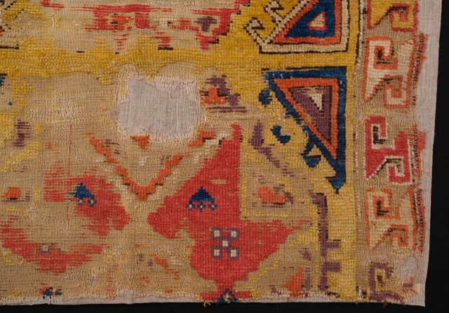 Early 19th Century Anatolian Cappadocia Rug Fragment Size 95 x 100 cm                     