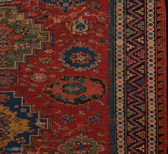 Middle of 19th Century Caucasian Colorful Sumac size 150 x 195 cm                     