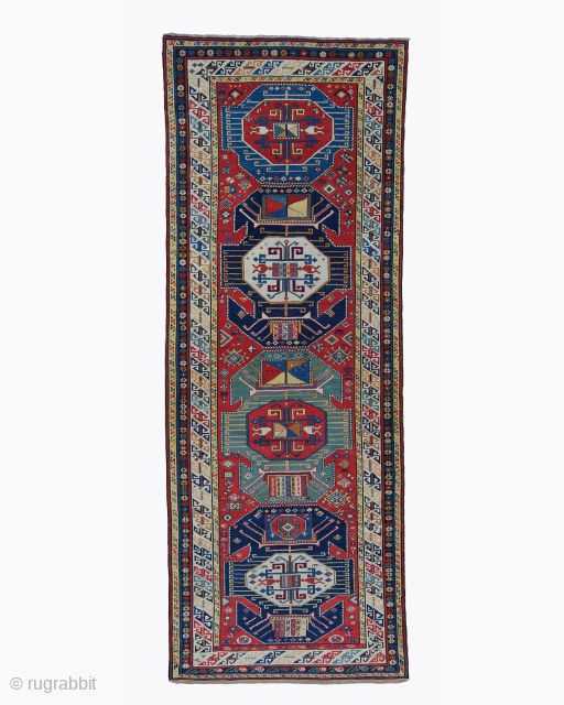 Colorful Geometric Tribal Looking  Caucasian Shirvan Runner

Circa 1860

Stock No : 2571

Size : 108×300 cm
Please send me directly mail. galleryaydinrugs@gmail.com             