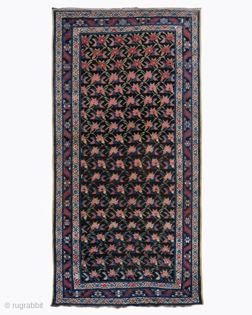 Period: Late 19th Century
Origin: Karabag, Caucaus
Dimensions: 146 × 283 cm

This rare late 19th century Caucasian Karabag rug highlights a powerful and rhythmic floral composition featuring an all over “Gül Firangi” or French  ...