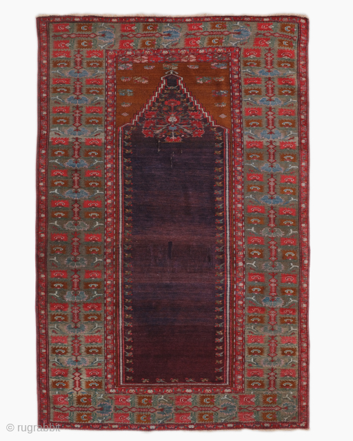 Antique Silkweft Sivas Rug

Period: Late 19th Century
Origin: Sivas, Turkey
Dimensions: 100 x 150 cm

This rare late 19th century Turkish Sivas silk weft prayer rug highlights a powerful and rhythmic tonal composition featuring a  ...