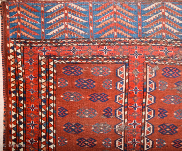 Lovely Colors Circa 1800s Yamud Engsi It Has Unusual Elems Size 135 x 180 cm                  