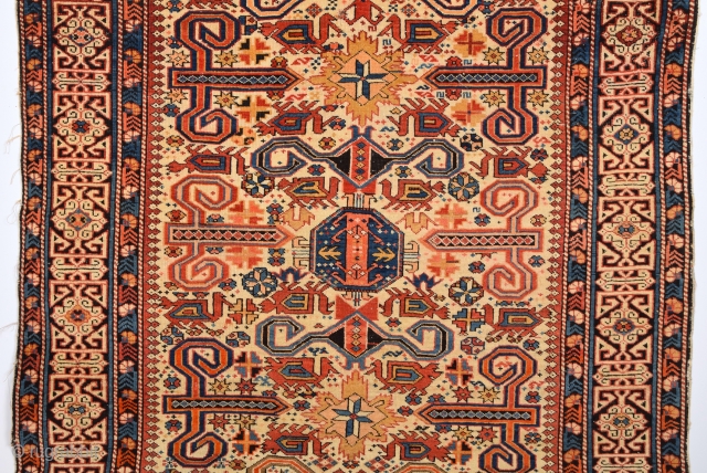 19th Century Caucasian Perepedil Rug.It's in Good Condition.Small Size 105 x 120 Cm.As Found It.                  