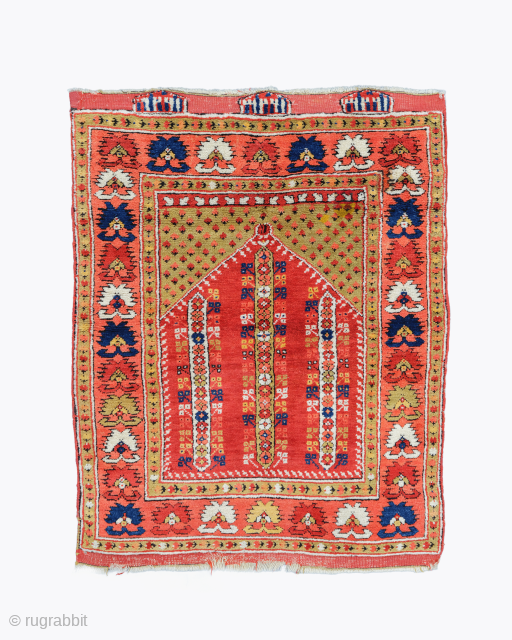 Early 19th Century Anatolian Prayer Bergama Rug
Size : 90 x 115 cm
https://galleryaydin.com/product/antique-bergama-prayer-rug/#                     