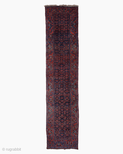 Period: Late 19th Century
Origin: Northwest Iran
Dimensions: 110×485 cm
This late 19th century Bidjar runner is a superlative example of the “Iron Rugs of Persia,” a nickname earned by the legendary durability and heavy ...