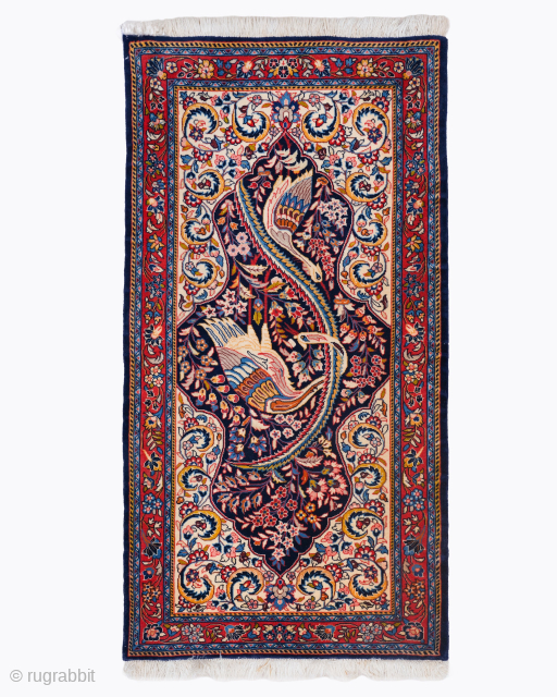 Period: Early 20th Century
Origin: Iran
Dimensions: 68 x 103 cm
This rare, early 20th century Qum rug is an exquisite masterpiece of Persian city weaving, showcasing the exceptional artistic innovation and refinement that has ...