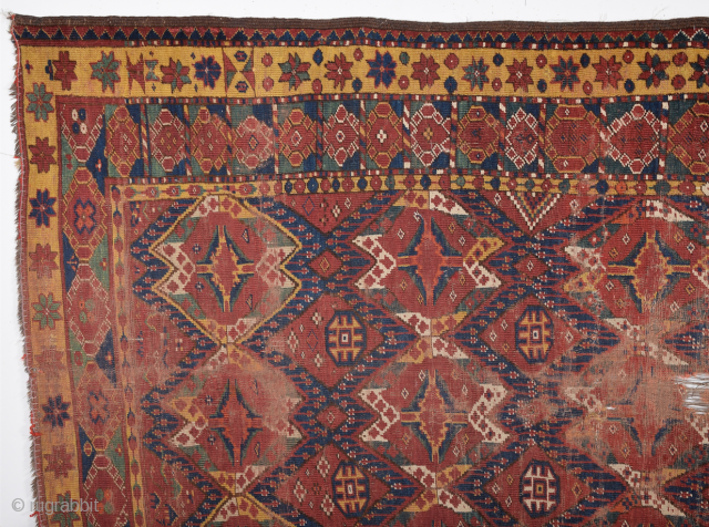 19th Century Turkmen Beshire Fragment size 154 x 192 cm inexpensive one.                     