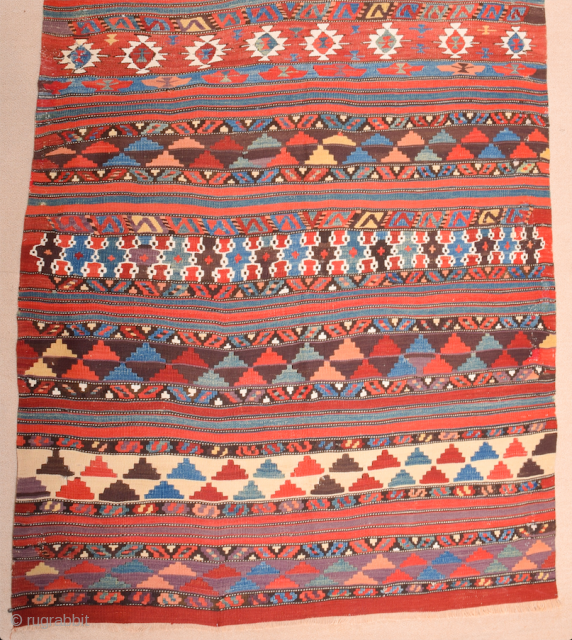 An Unusual Early 19th Century West Anatolian Kilim It has great colors on it Size 135 x 270 cm              