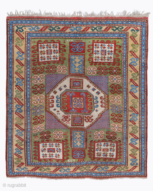 Period: Mid 19th Century
Origin: Caucasus
Dimensions: 161 x 170 cm
This rare, mid 19th-century Karachop rug is an absolute triumph of Caucasian tribal art, standing as one of the most iconic and highly coveted ...