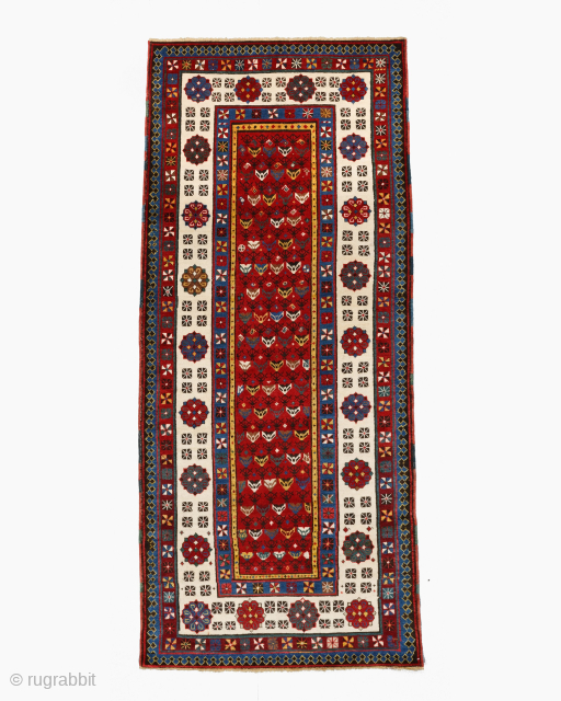 Period: Late 19th century
Origin: Talish, South Caucaus
Dimensions: 100 x 230 cm
This late 19th century Talish rug from the southern Caucasus is a striking example of the regions celebrated minimalist yet highly expressive ...