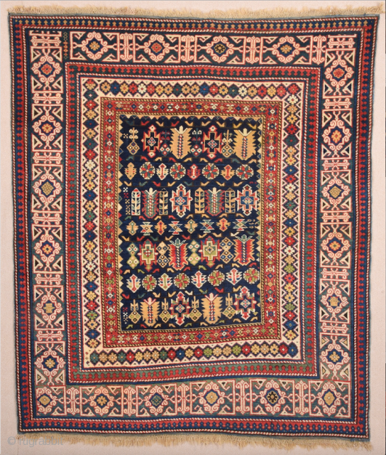 19th Century Shirvan Chi-Chi Rug ıt's in perfect condition untouched one.Size 132 × 151 cm                  