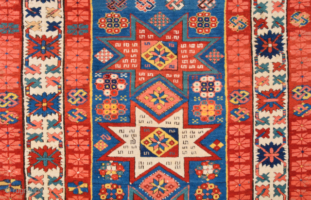 Middle of 19th Century Shirvan Kuba Rug.It has great colors and in good condition Size 104 x 190 cm              