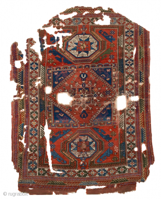 Circa 1750s West Anatolian Bergama rug Keyhole-design rug with Ghirlandaio medallion and Bellini-type arches. See similar example: Parsons Todd Bergama Rug. There are some stains in the central medallion, which can be  ...