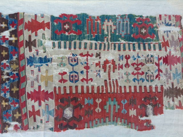 18th Century Anatolian Kilim Fragment size 68x60 cm                         