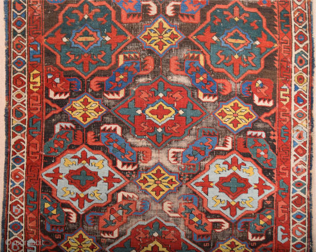 An Unusual Colorful Middle Of 19th Century Caucasian Zeichur Rug Size 100 x 145 cm                  