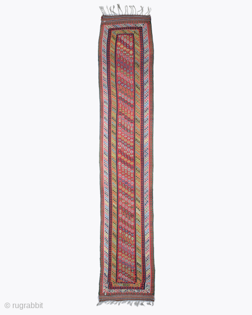 Late of 19th Century Qashqai Kilim

Size : 88 x 556 cm
please send me directly mail. 
galleryaydinrugs@gmail.com                 