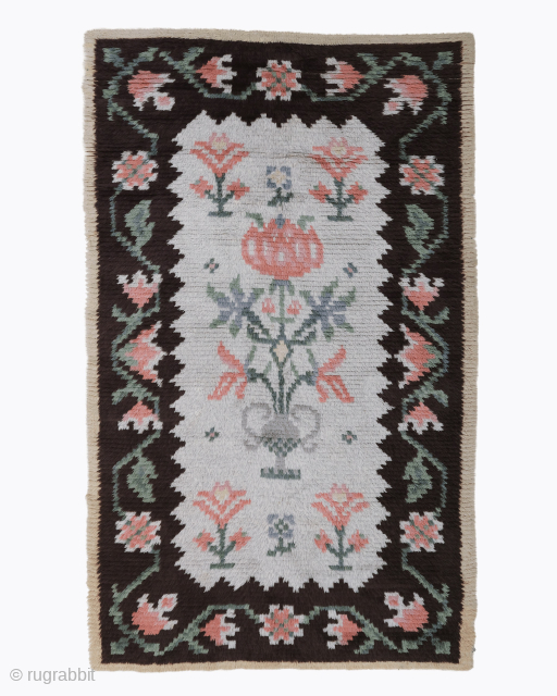 Signed&Dated Swedish Rollakan Rug

This handwoven Swedish flat-weave rug (Rollakan) is a beautiful example of Scandinavian textile art from the mid-20th century. Woven in 1940, the rug carries the initials “GL” on the  ...