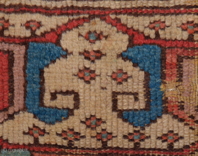 18th Century Anatolian Yastık Fragment Size 27 x 53 cm                       