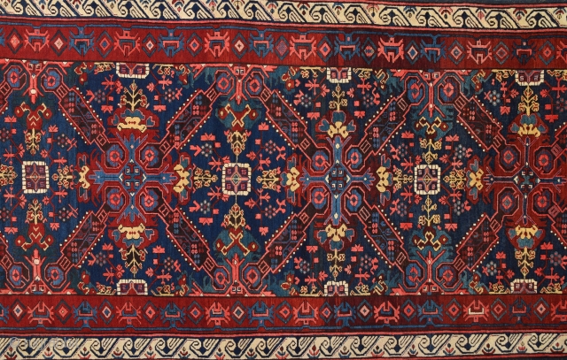 19th Century Caucasian Zechur Rug With Perfect Condition And All The Colors Are Naturel.Size 146 x 350 Cm Untouched One As Found İt.          