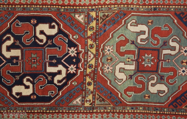 19th Century Caucasian Cloudband Rug.It's in perfect condition.Size 130 x 225 Cm                     