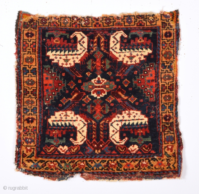 Circa 1860s Persian Kurdish Bag Size 54 x 54 Cm.It Has Nice Details.                    