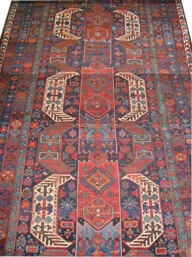 

Goradis Caucasian dated 1302 = 1884, antique, collectors item, 250 x 580 cm, ID: P-6192
The black knots are oxidized. The knots,the warp and the weft threads are hand spun lamb wool. The  ...