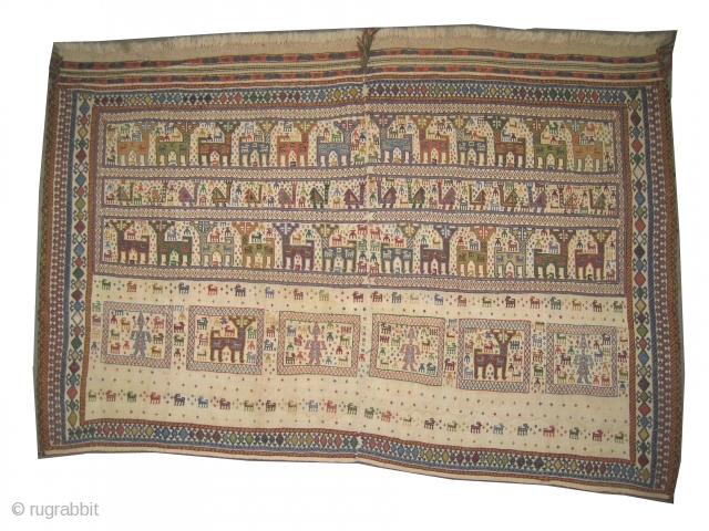 Vernneh kelim Caucasian circa 1905 antique. Collector's item, Size: 138 x 90 (cm) 4' 6" x 2' 11"  carpet ID: A-820
Rare example, vegetable dyes, good condition, woven with hand spun 100%  ...