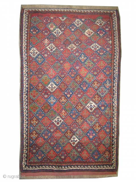 
Gutschan-Kurd Persian circa 1910 antique. Collector's item, Size: 188 x 110 (cm) 6' 2" x 3' 7"  carpet ID: E-457
Vegetable dyes, the black color is oxidized, the knots are hand spun  ...