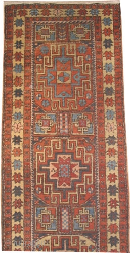 

Shahsavan Persian, old runner, 403 x 97 (cm) 13' 3" x 3' 2"  carpet ID: K-3690
Geometric design, the knots are hand spun wool, high pile, in perfect condition and in its  ...