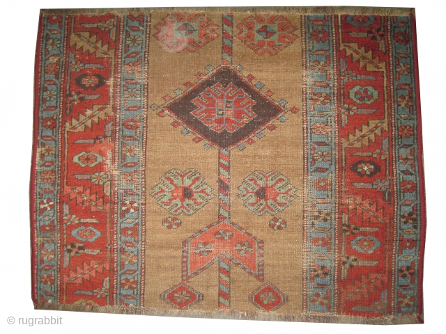 

Fragment Serab Persian,,  106 x 80 (cm) 3' 6" x 2' 7"  carpet ID: SA-1600
The background is knotted with camel hair, the surrounded large border is rust. The knots, the  ...