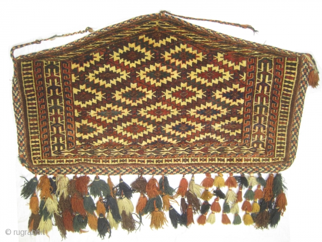  	

Yemouth Osmalduk Turkmen circa 1915 antique, collector's item, Size: 113 x 61 (cm) 3' 8" x 2'  carpet ID: K-4873
The warp and the weft threads are 100% wool, vegetable dyes,  ...