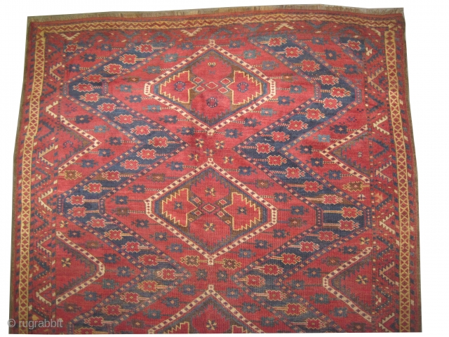 


Beshir Turkmen knotted  antique, collector's item, 348 x 150 (cm) 11' 5" x 4' 11"  carpet ID: K-4457
Very finely knotted, rare design, the black knots are oxidized, soft, high standard  ...