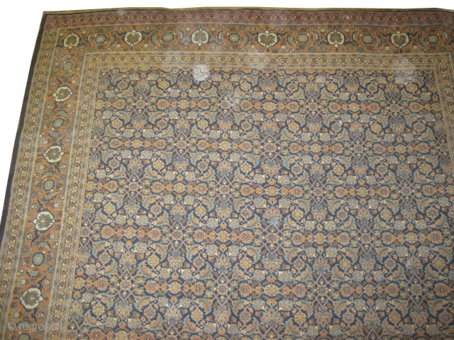 
	

Tabriz Persian, knotted circa in 1922, semi antique, 417 x 295 (cm) 13' 8" x 9' 8"  carpet ID: P-26
The brown knots are oxidized, the knots are hand spun lamb wool,  ...