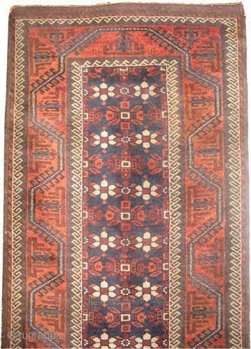 Belutch Persian circa 1920 old.  Size: 322 x 84 (cm) 10' 7" x 2' 9" 
 carpet ID: K-5084
The black color is oxidized, vegetable dyes, the knots are hand spun wool,  ...