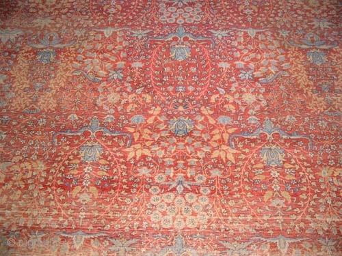 Hereke Turkish Signed as Hereke, circa 1920 old,  Size: 455 x 300 (cm) 14' 11" x 9' 10"  carpet ID: P-6190 
The pile is uniformly short, the knots are hand  ...