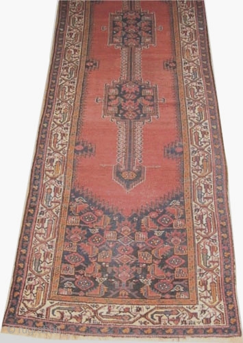 Farahan Persian circa 1900 antique, Size: 411 x 109 (cm) 13' 6" x 3' 7"  carpet ID: K-4081
The pile is slightly short, the surrounded large border is ivory, the center three  ...