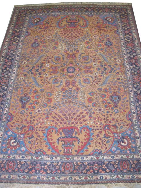 	

Tabriz Persian circa 1920 semi antique, Size: 389 x 280 (cm) 12' 9" x 9' 2"  carpet ID: P-5174
Fine knotted acceptable condition, elegant, rare example and in its originalal shape.  