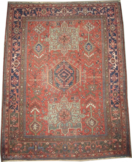 


 	

Karadja Persian, knotted circa in 1900 antique, collector's item, 190 x 147 (cm) 6' 3" x 4' 10"  carpet ID: K-3009
The knots are hand spun wool, the black knots are  ...