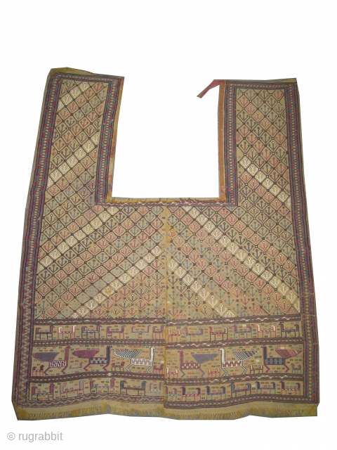 
Horse cover Vernneh Caucasian, woven circa 1890 antique, collectors item, 186 x 158 cm,  carpet ID: A-217
saffron yellow,  woven with hand spun wool and Vernneh technique, in good condition, peacock  ...
