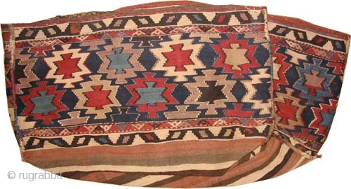Mafrash Caucasian circa 1910 antique. Size: 147 x 50 (cm) 4' 10" x 1' 8"  carpet ID: A-753
Woven with hand spun wool, the four faces are original, woven with three different  ...