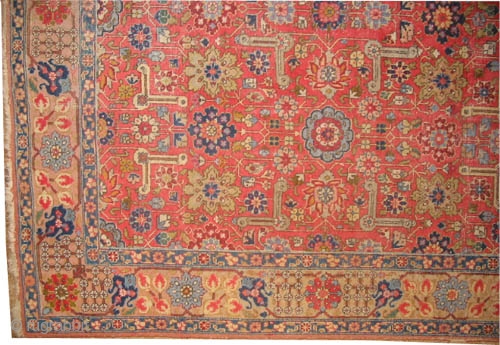 	

Tabriz Persian circa 1920 semi antique, Size: 309 x 210 (cm) 10' 2" x 6' 11"  carpet ID: P-1778
All over design, rare design, uniformly short pile, will serve you another 40  ...