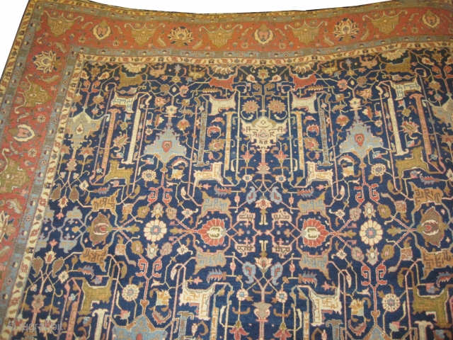 Tabriz Persian circa 1920 Semi antique, Size: 399 x 295 (cm) 13' 1" x 9' 8"  carpet ID: P-24
The black color is oxidized, the knots are hand spun wool, all over  ...