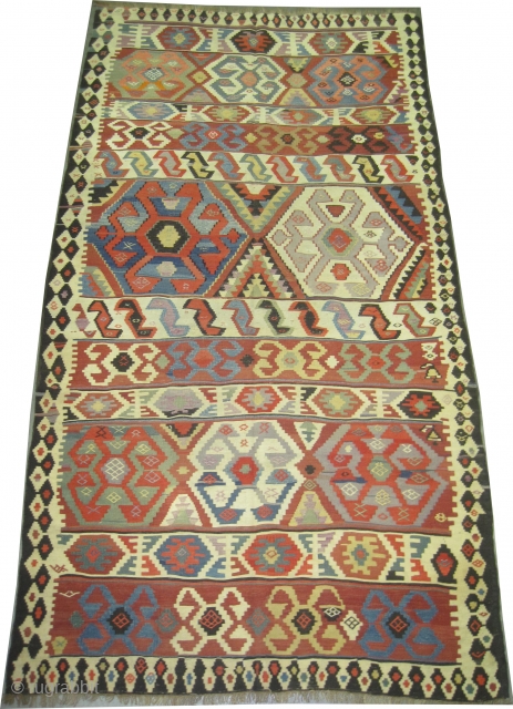 

Shirvan kilim Caucasian, woven circa in 1890 antique, collector's item, 292 x 152 (cm) 9' 7" x 5'  carpet ID: A-458
In perfect condition, woven with hand spun wool, certain places the  ...