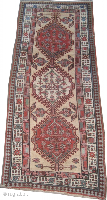 

Serap Persian knotted circa in 1915 antique,  210 x 90 (cm) 6' 11" x 2' 11"  carpet ID: K-2481
The background is knotted with camel hair, the knots are hand spun  ...