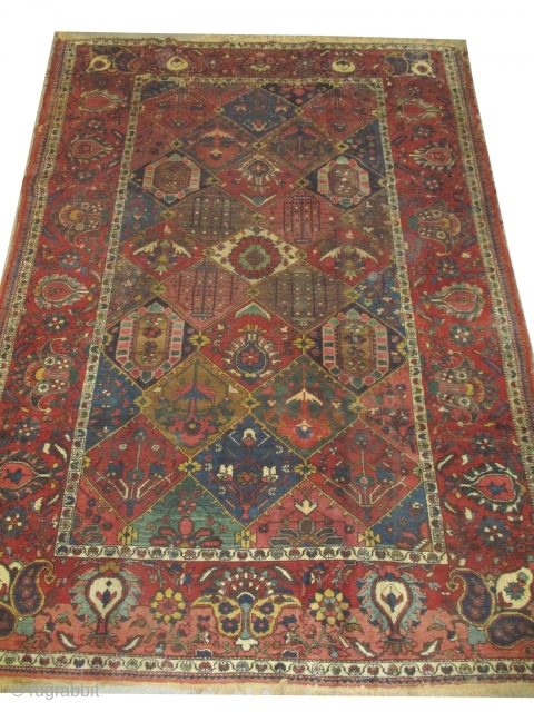 
Baktiar Persian knotted circa 1922 antique, 212 x 300 cm, carpet ID: P-6243
Minor places to be knotted.                